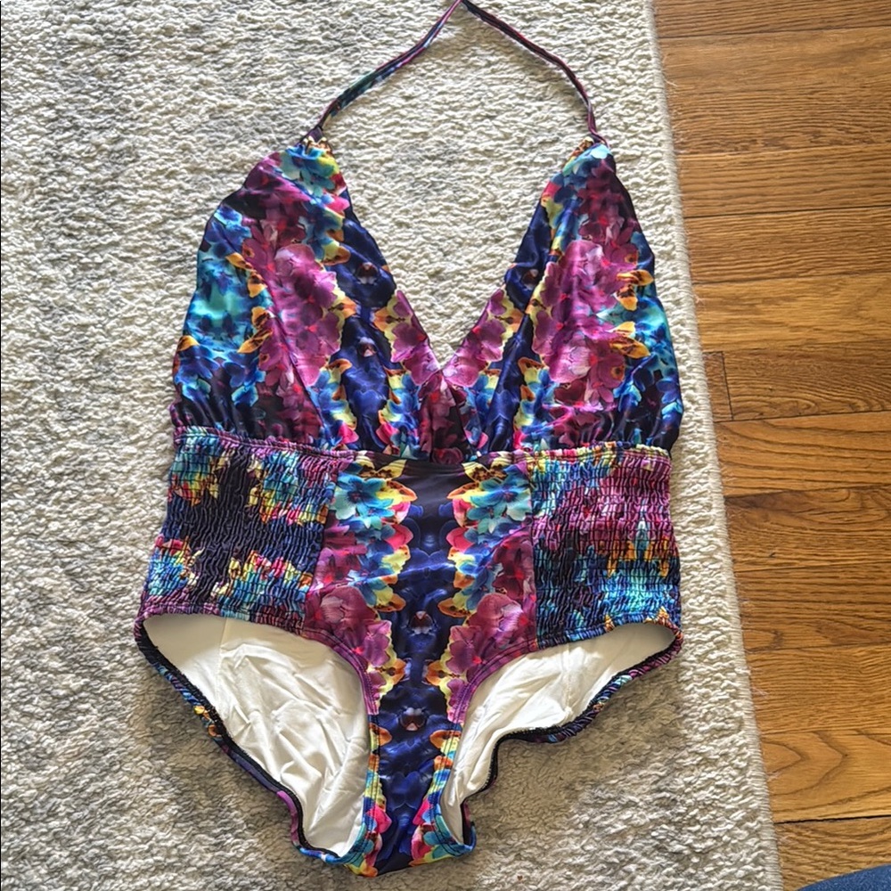 Vibrant Multicolor Halter Swimsuit